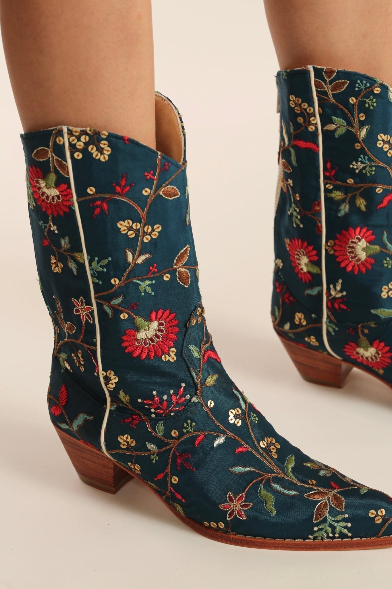 TURQUOISE WESTERN BOOTS OLIVIA - BANGKOK TAILOR CLOTHING STORE - HANDMADE CLOTHING