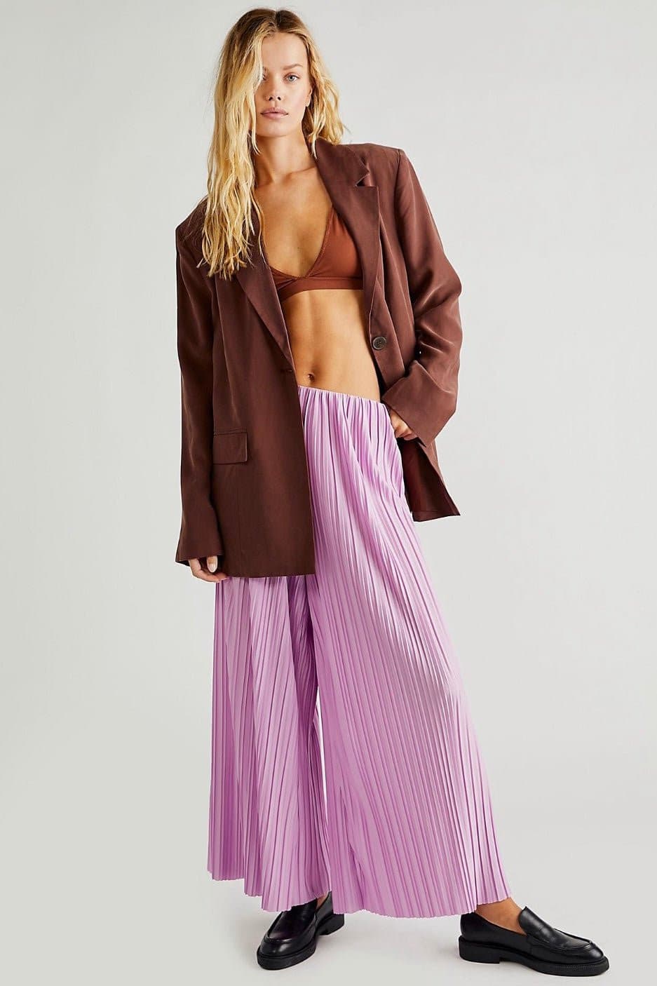 WINONA PLEATED FLARE PANTS X FREE PEOPLE - BANGKOK TAILOR CLOTHING STORE - HANDMADE CLOTHING