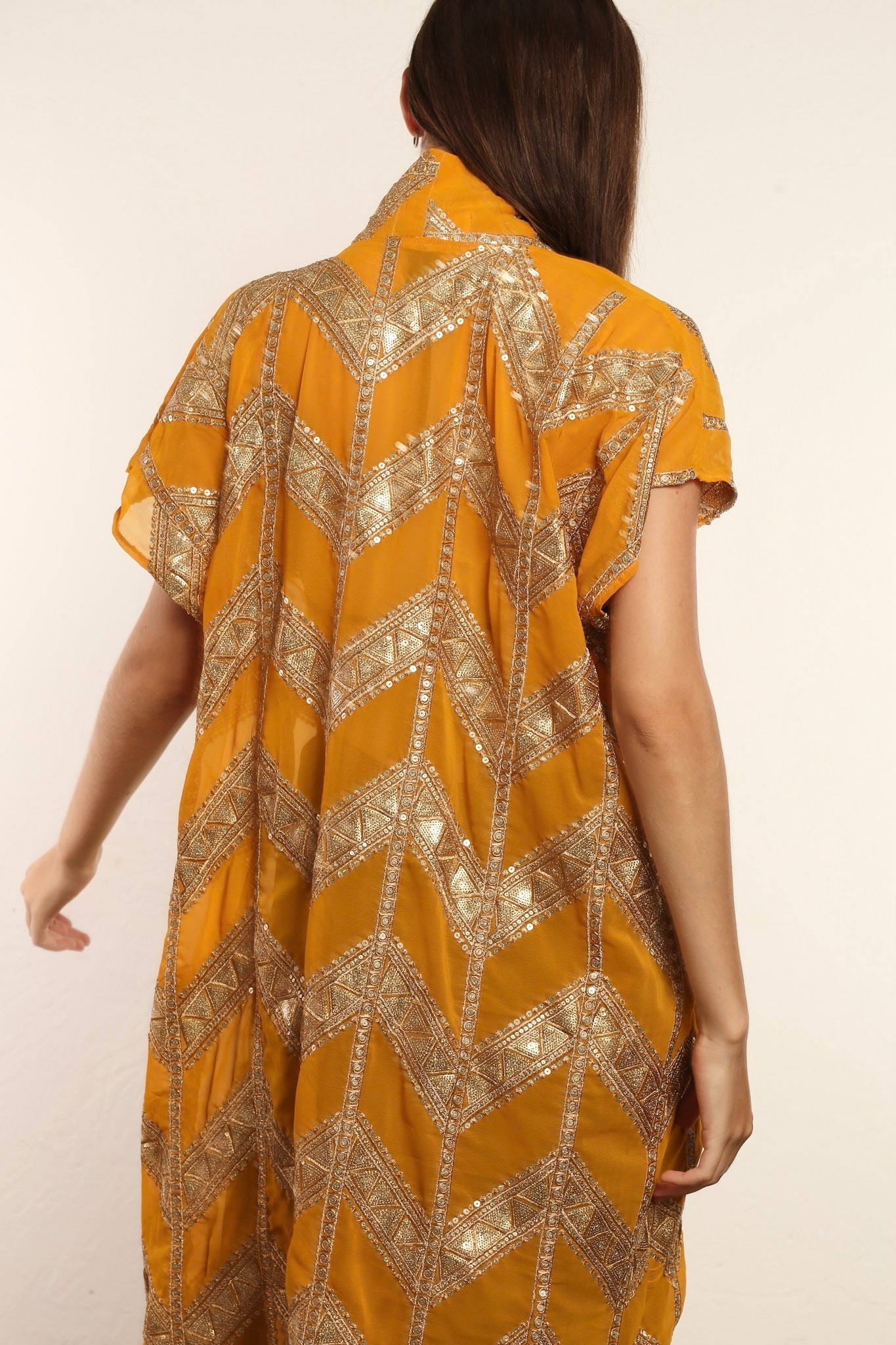 YELLOW GOLDEN SILK KIMONO UTE - BANGKOK TAILOR CLOTHING STORE - HANDMADE CLOTHING