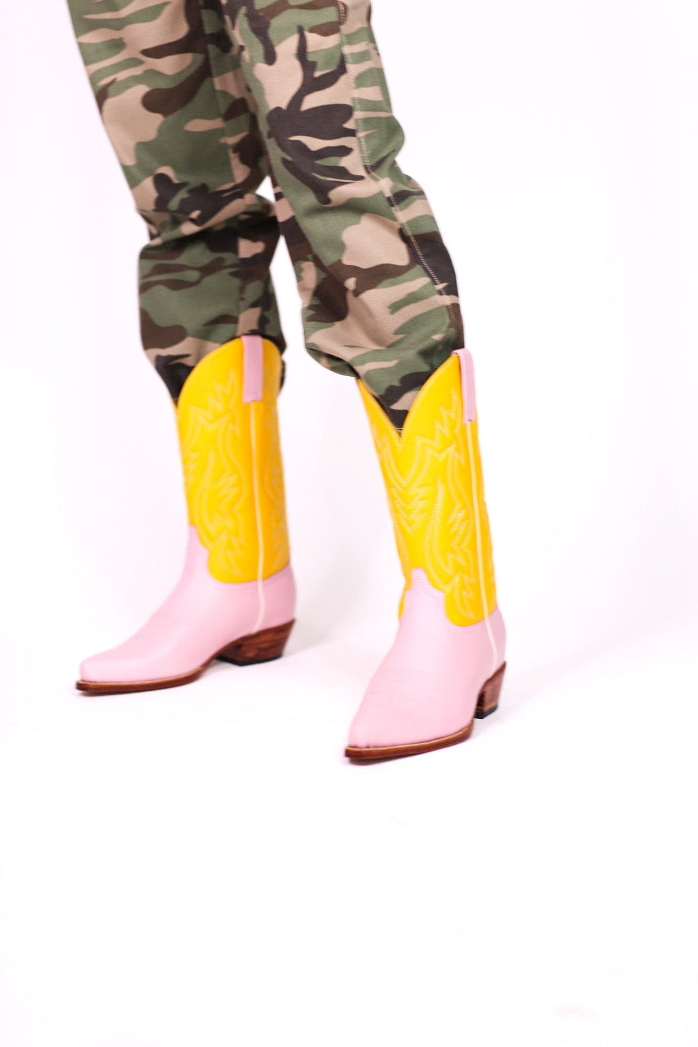 YELLOW PINK BOOTS MARJON - BANGKOK TAILOR CLOTHING STORE - HANDMADE CLOTHING