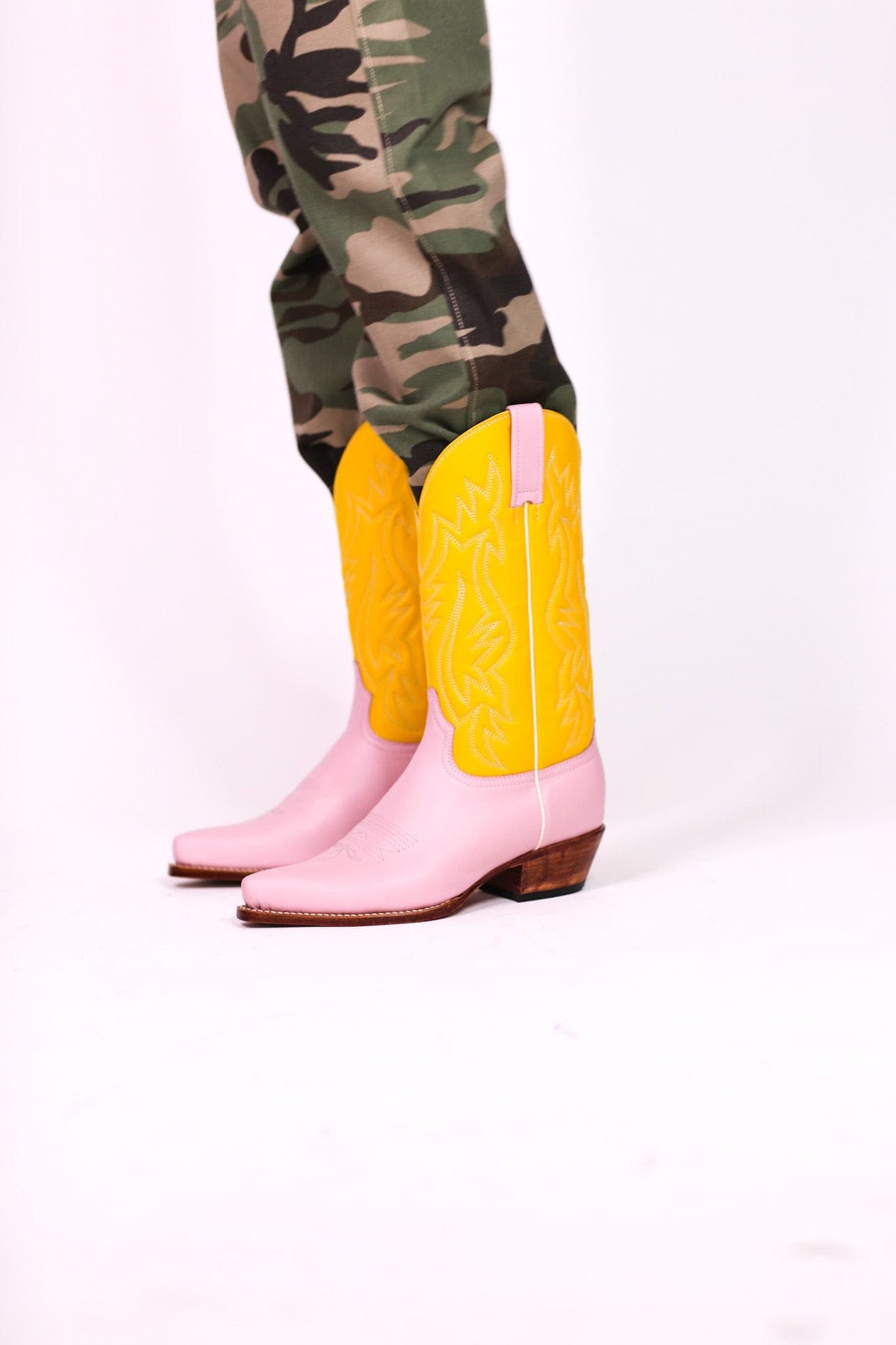 YELLOW PINK BOOTS MARJON - BANGKOK TAILOR CLOTHING STORE - HANDMADE CLOTHING