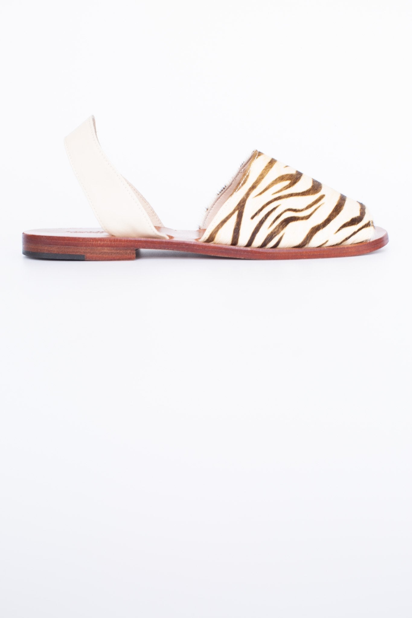 ZEBRA LEATHER SANDAL SLIDES DESSA - BANGKOK TAILOR CLOTHING STORE - HANDMADE CLOTHING