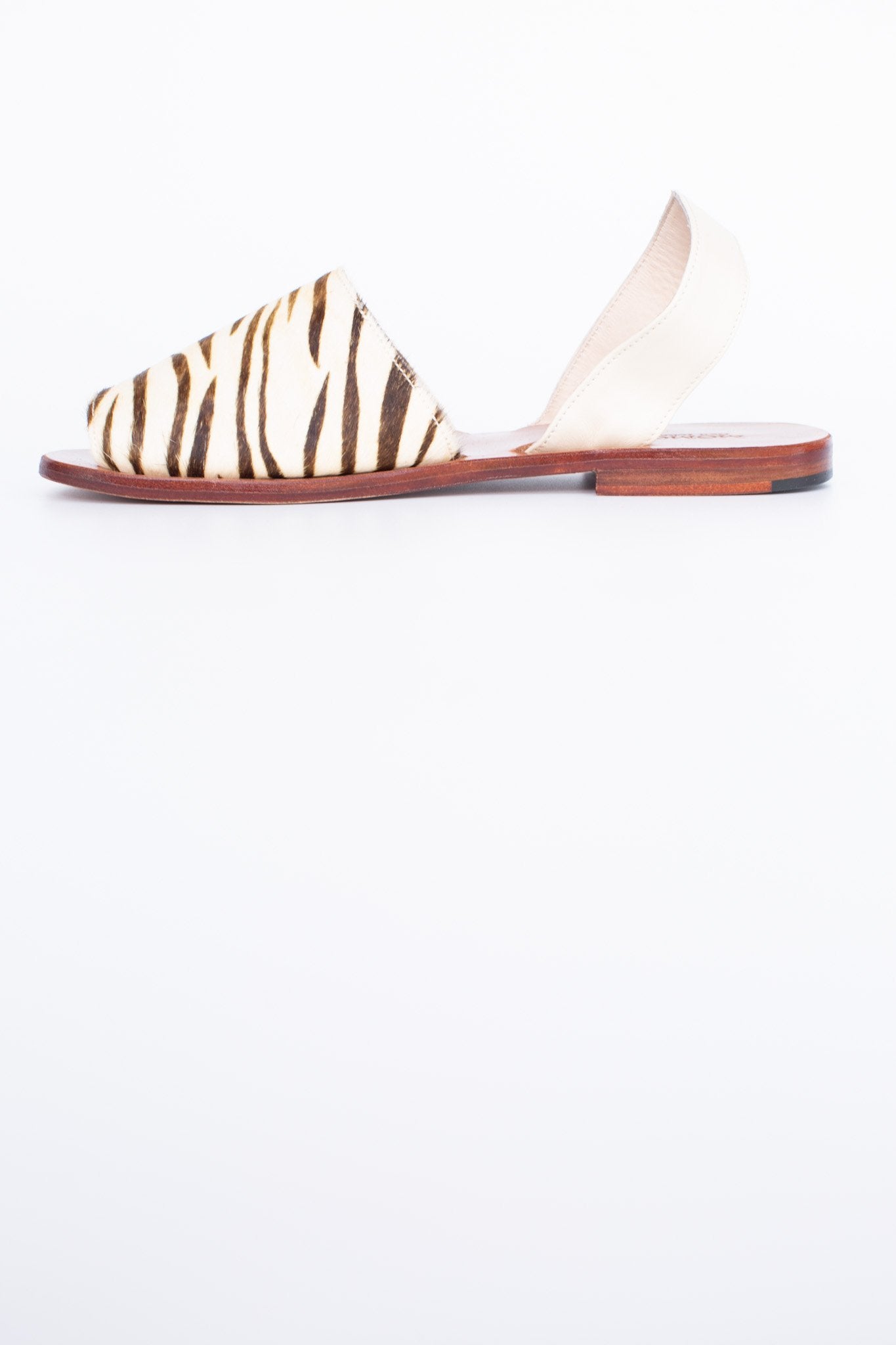 ZEBRA LEATHER SANDAL SLIDES DESSA - BANGKOK TAILOR CLOTHING STORE - HANDMADE CLOTHING